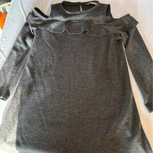 LOFT Gray Cold Shoulder Dress